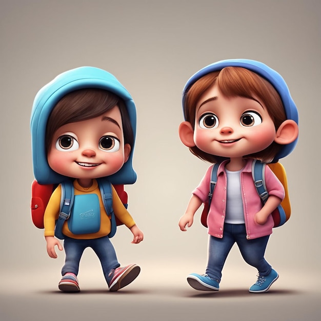 Personagens de desenhos animados para crianças ilustrações de estilo pixar por ai generative
