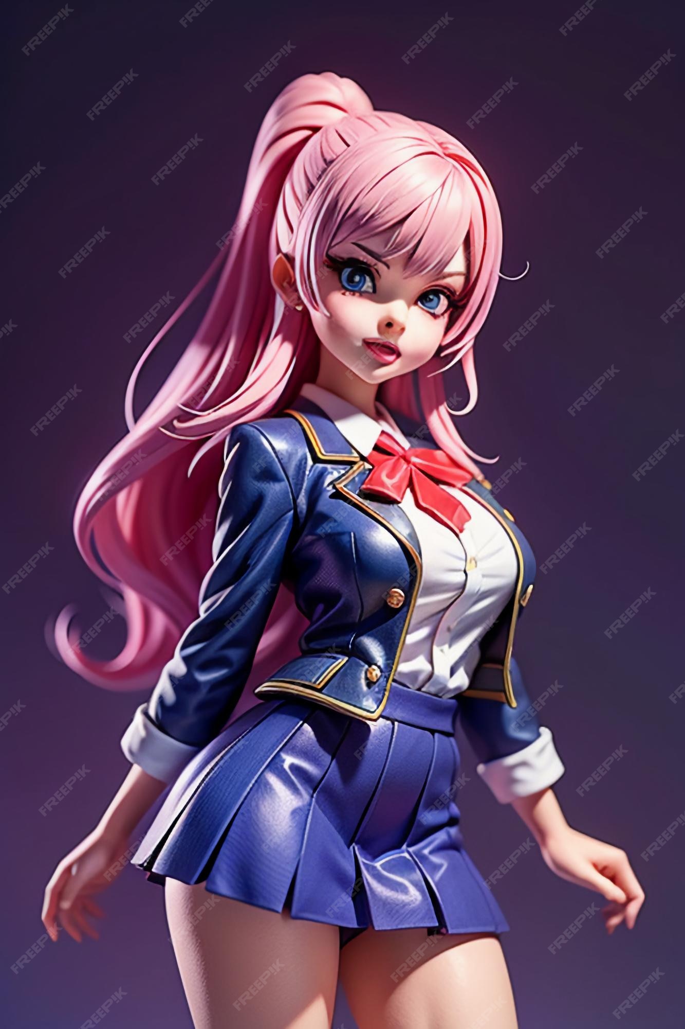 Personagens em forma de desenhos animados, modelos de meninas jovens e  bonitas, bonecas renderizadas em 3d, bonecas de anime feitas à mão