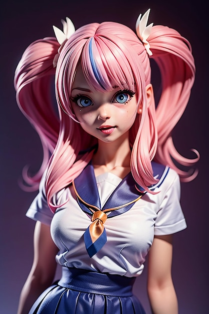 Personagens em forma de desenhos animados, modelos de meninas jovens e  bonitas, bonecas renderizadas em 3d, bonecas de anime feitas à mão