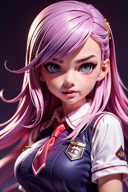 Personagens em forma de desenhos animados, modelos de meninas jovens e bonitas, bonecas renderizadas em 3D, bonecas de anime feitas à mão