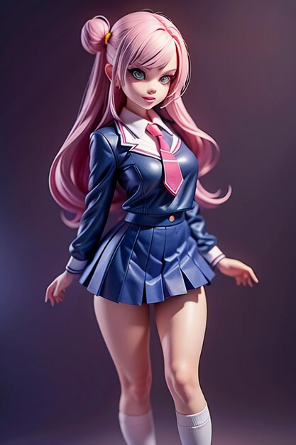 Personagens em forma de desenhos animados, modelos de meninas jovens e bonitas, bonecas renderizadas em 3D, bonecas de anime feitas à mão