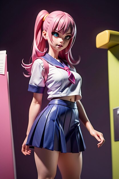 Personagens em forma de desenhos animados, modelos de meninas jovens e bonitas, bonecas renderizadas em 3D, bonecas de anime feitas à mão