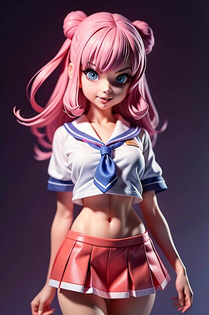 Personagens em forma de desenhos animados, modelos de meninas jovens e bonitas, bonecas renderizadas em 3D, bonecas de anime feitas à mão