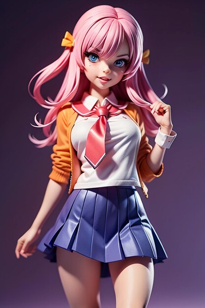 Personagens em forma de desenhos animados, modelos de meninas jovens e bonitas, bonecas renderizadas em 3D, bonecas de anime feitas à mão