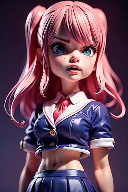 Personagens em forma de desenhos animados, modelos de meninas jovens e bonitas, bonecas renderizadas em 3D, bonecas de anime feitas à mão