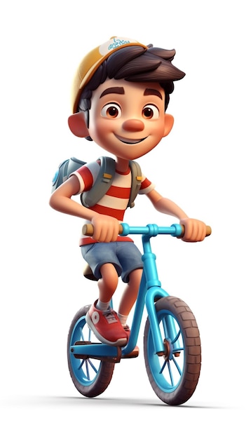 Un personaje en 3D, un chico en bicicleta, un paseo salvaje.