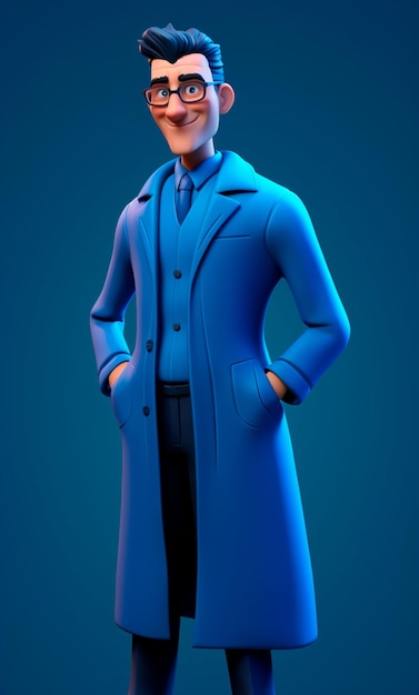 PERSONAJE 3D PARA LA COMPOSICIÓN DE NOVIEMBRE AZUL