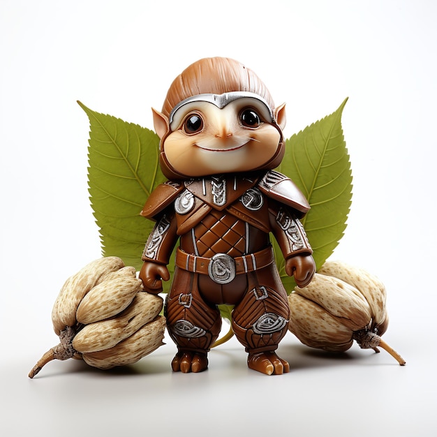 Personaje 3D de Hazelnut Dwarf en traje tribal