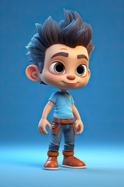 personaje 3d de un niño