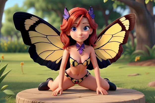 Foto personaje de animación mariposa