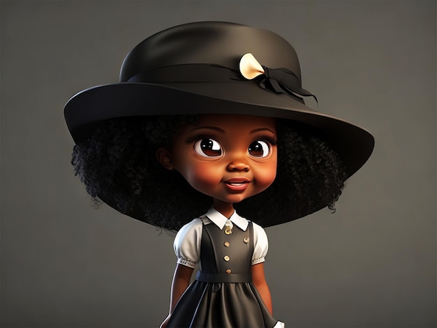 Personaje animado de chica negra.