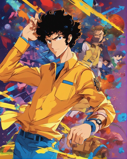 Personaje de anime Spike Spiegel de la serie Cowboy Bebop.