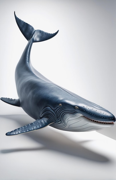 Personaje antropomórfico de la ballena azul aislado en el fondo