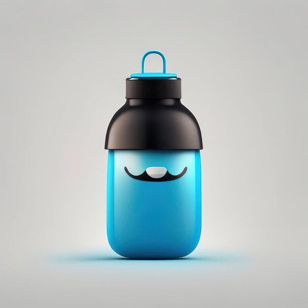 Foto personaje de botella divertido minimalista ia generativa