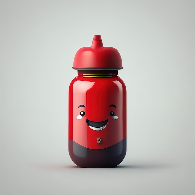 Personaje de botella divertido minimalista IA generativa