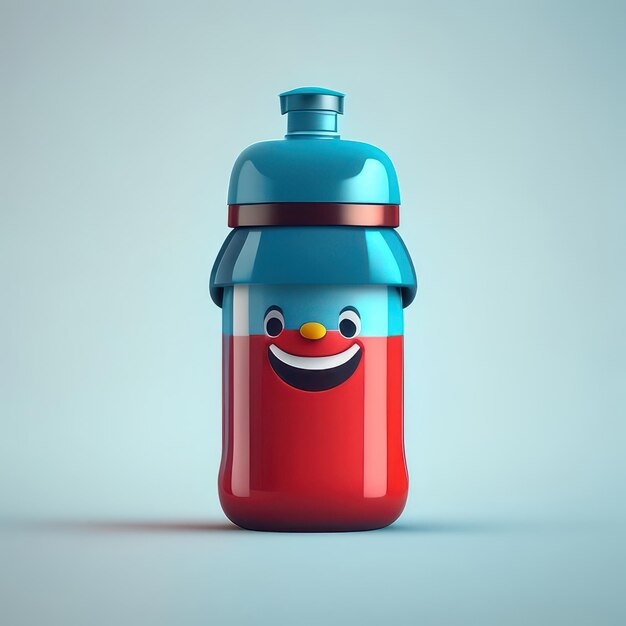 Personaje de botella divertido minimalista IA generativa