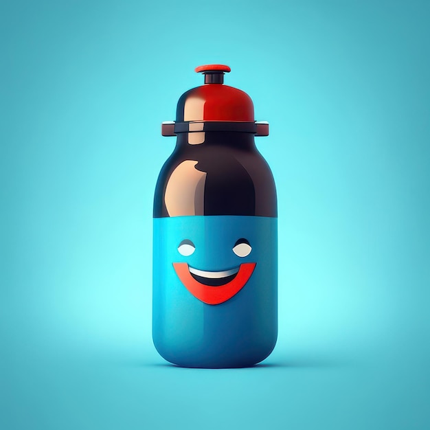 Personaje de botella divertido minimalista IA generativa