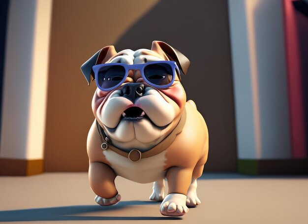 Foto el personaje de bulldog 3d