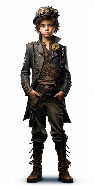 Personaje de chico steampunk