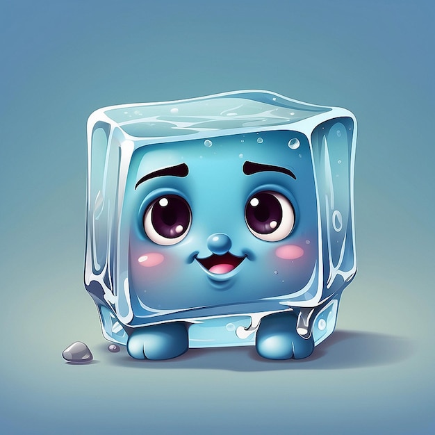 Foto personaje de cubo de hielo en 3d