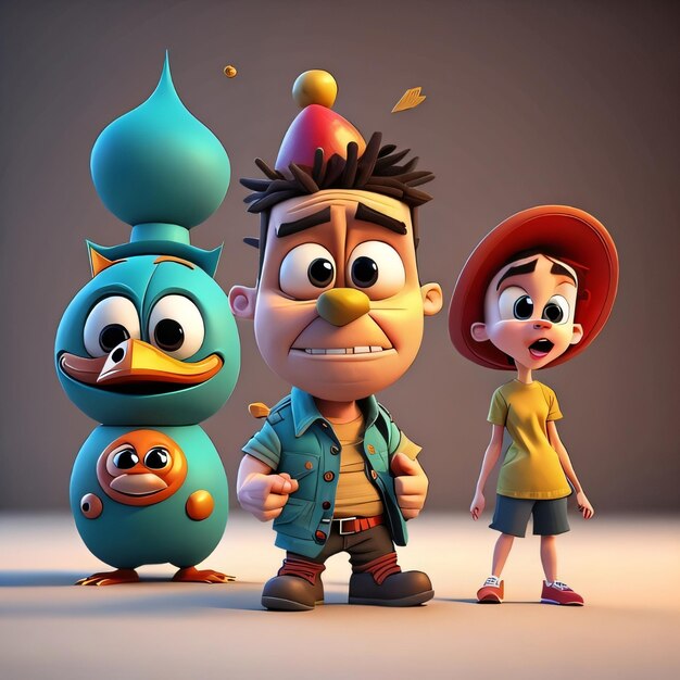 Foto personaje de dibujos animados en 3d para animación