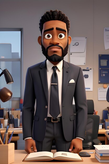 Personaje de dibujos animados en 3D de Business Man creado con IA generativa