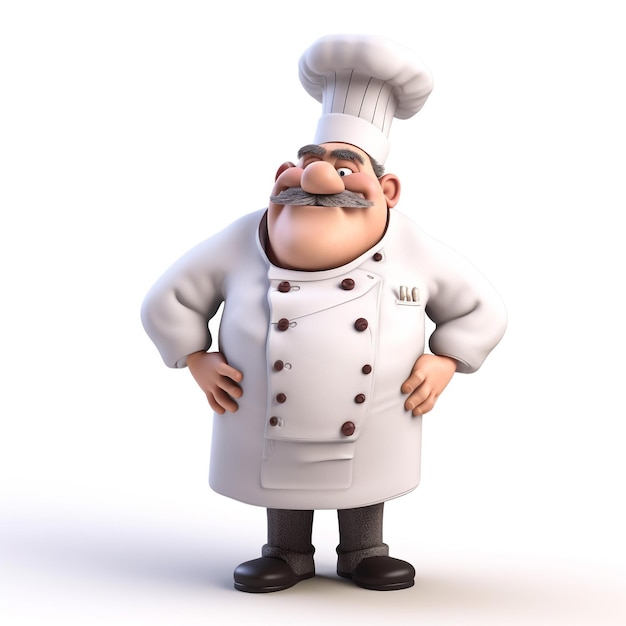 Personaje de dibujos animados en 3d del chef