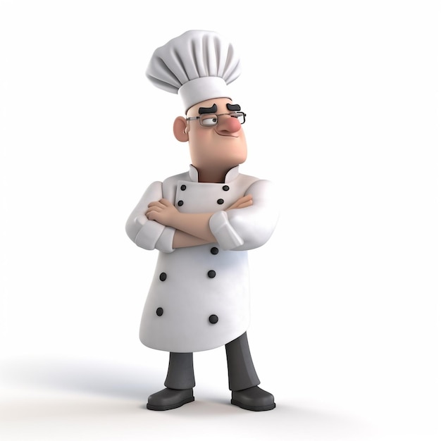 Personaje de dibujos animados en 3d del chef