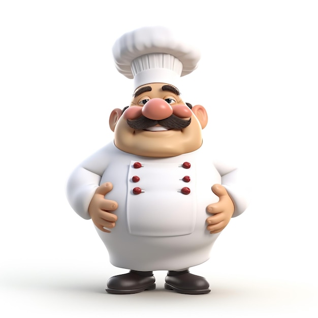 Personaje de dibujos animados en 3d del chef