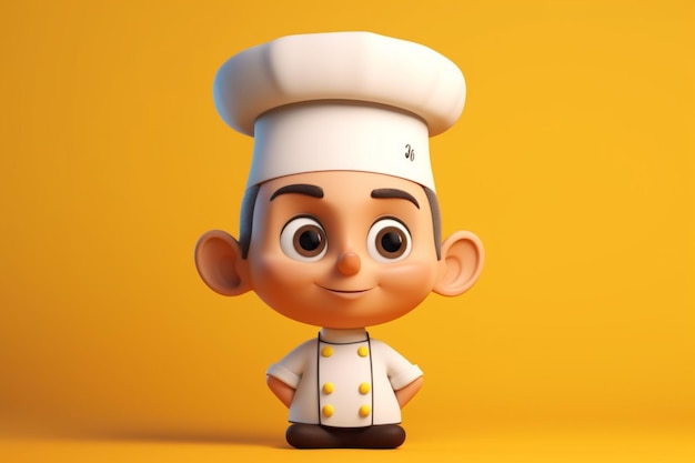 personaje de dibujos animados en 3d de un chef