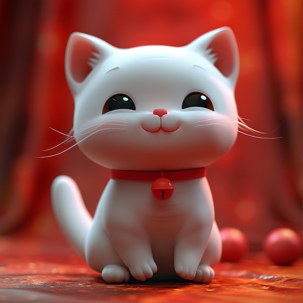 Foto personaje de dibujos animados 3d cute cat