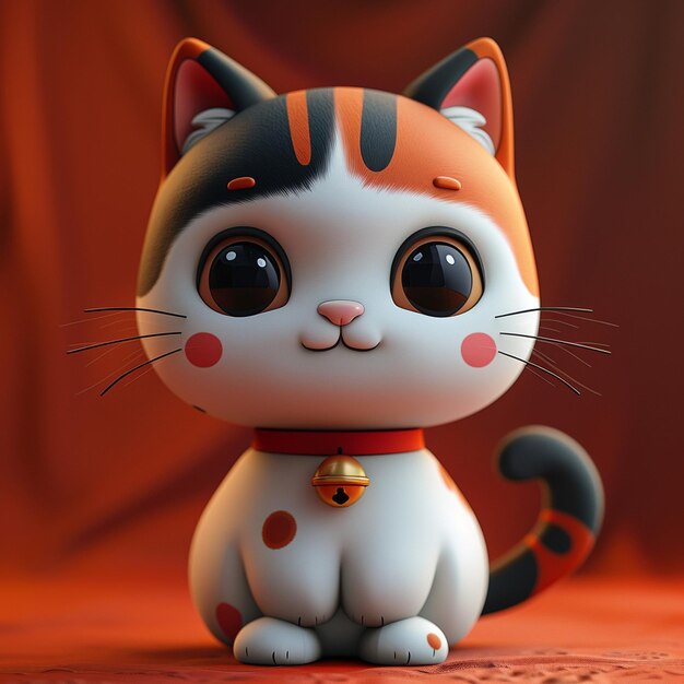 Foto personaje de dibujos animados 3d cute cat