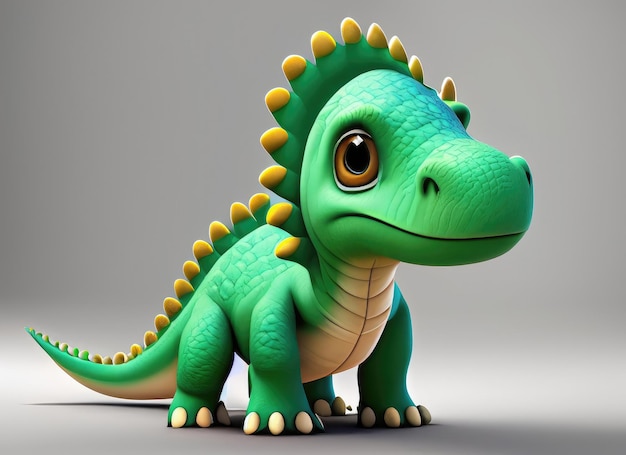 El personaje de dibujos animados 3D de dinosaurios generado por la IA