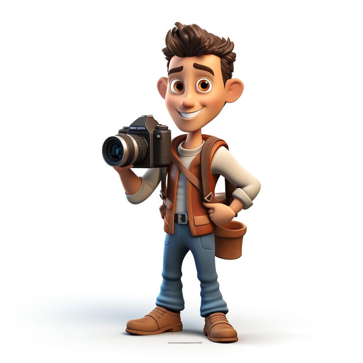 Personaje de dibujos animados en 3D divertido adolescente