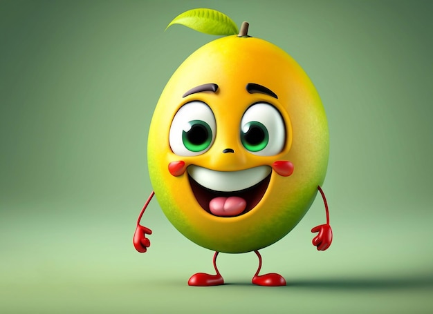 Personaje de dibujos animados 3D de frutas