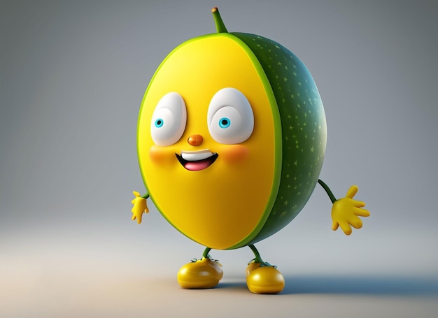 Personaje de dibujos animados 3D de frutas