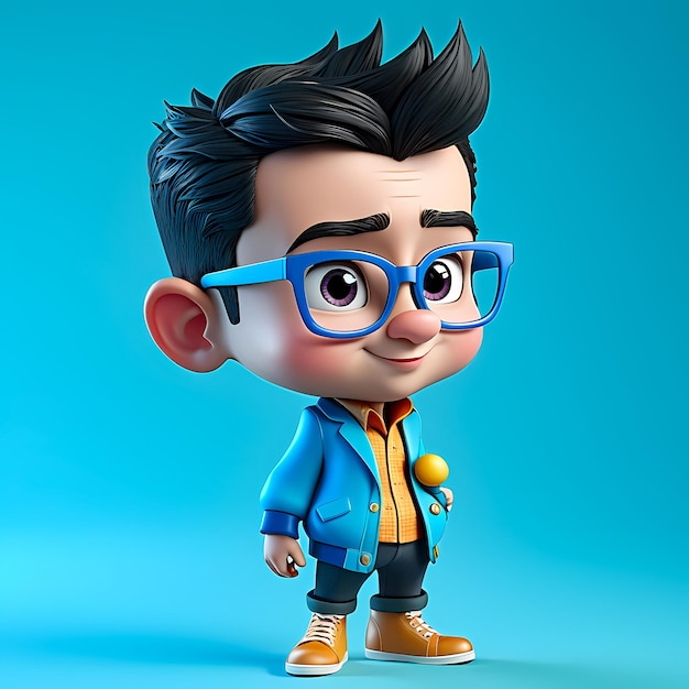 Foto personaje de dibujos animados en 3d ilustración de dibuyos animados felices en 3d cartoon de personajes divertidos para niños