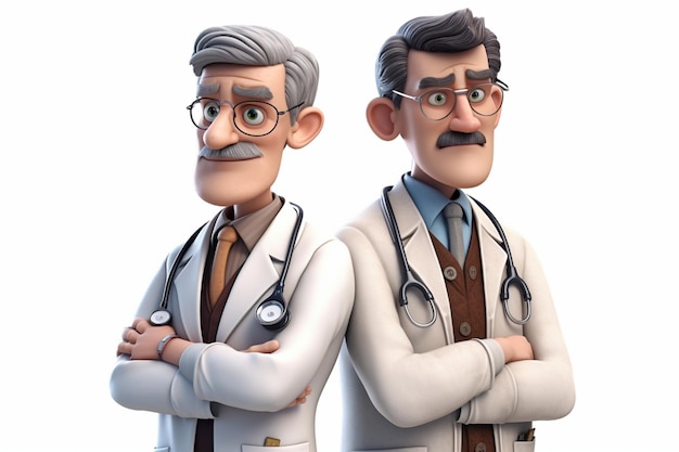 personaje de dibujos animados en 3D de un médico