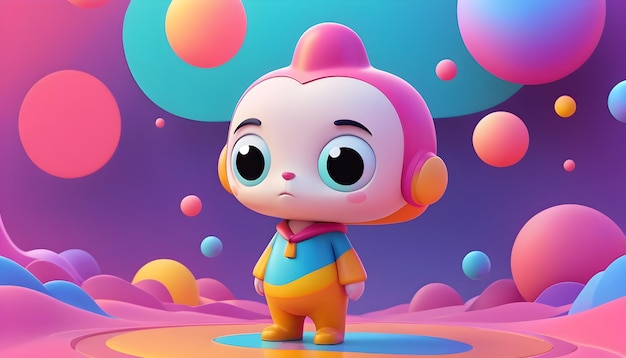 Personaje de dibujos animados en 3D