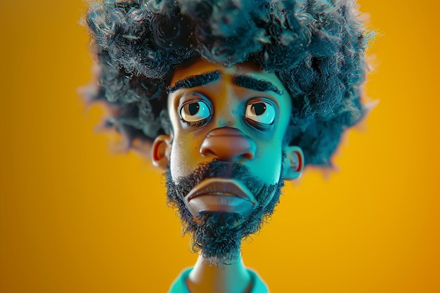 Foto personaje de dibujos animados afro yendo al contorcionista