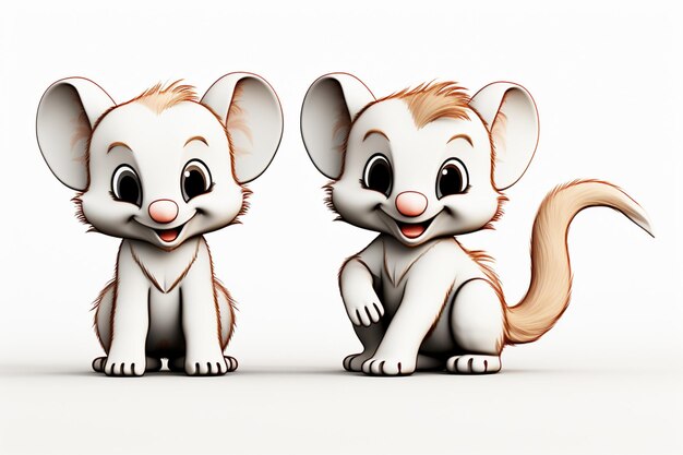 personaje de dibujos animados animal amigable aislado en blanco