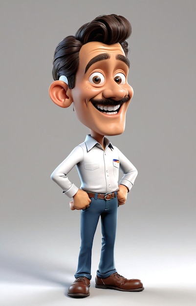 Foto un personaje de dibujos animados con bigote y bigote