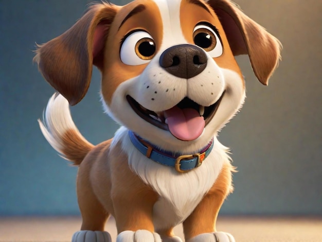 Foto un personaje de dibujos animados de cachorro en 3d