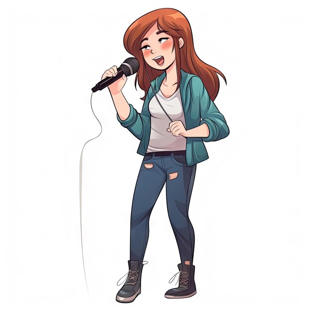 Personaje de dibujos animados de una cantante