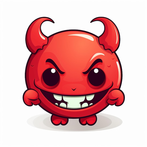 un personaje de dibujos animados con una cara de diablo rojo y una gran cara de demonio rojo.