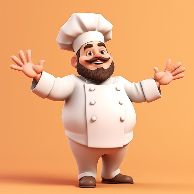 personaje de dibujos animados de chef en 3D