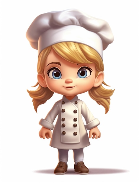 Un personaje de dibujos animados de una chica chef.