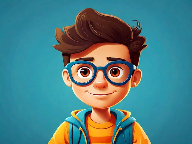 Foto personaje de dibujos animados cooltrendy y funky con un diseño de estilo retro