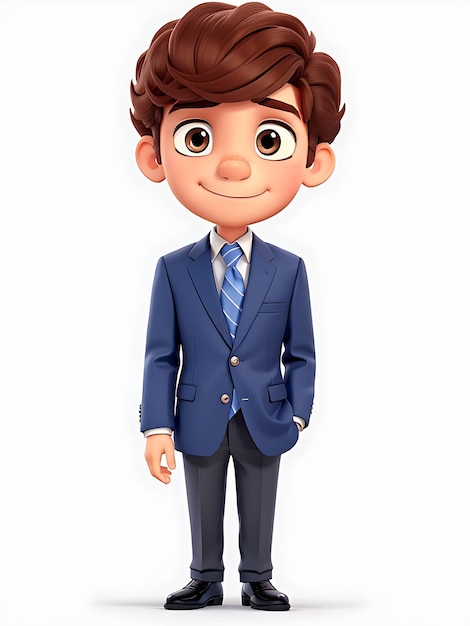 Un personaje de dibujos animados con una corbata y una camisa que dice cita de cabello PERSONAJE 3D GENERADO POR IA