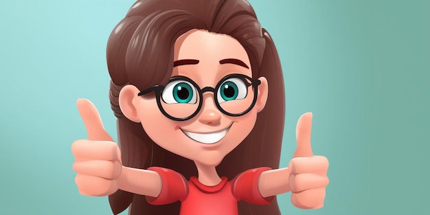 Un personaje de dibujos animados con gafas y una camisa roja que dice el juego de palabras en la pantalla.